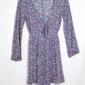 Floral Dress with tie and Cutout